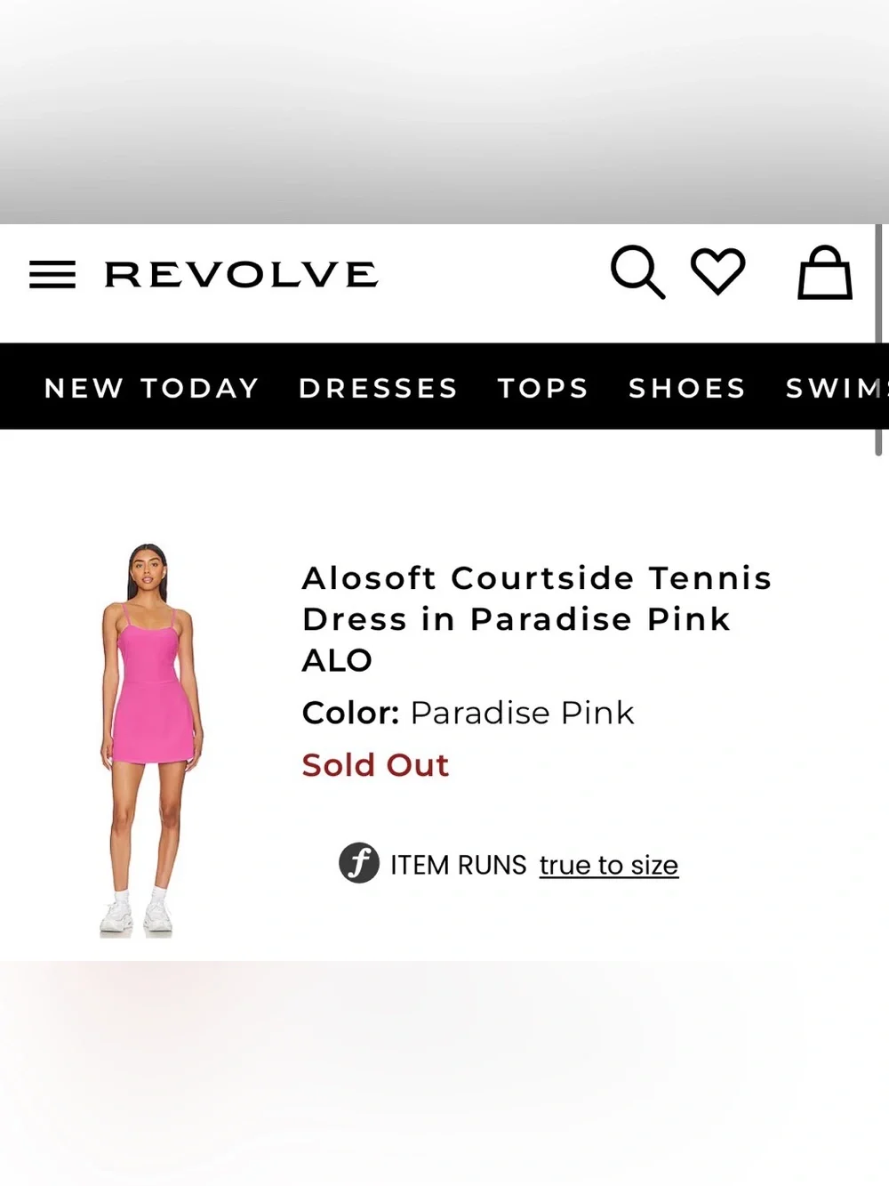 ALO Yoga Alosoft Courtside Tennis Dress- Paradise Pink/ Size Medium